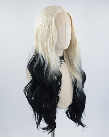 Blonde Ombre Black Synthetic Lace Front Wig WW391